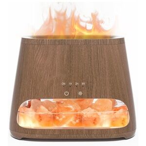 SALKING Wood Grain Himalayan Salt Lamp Diffuser